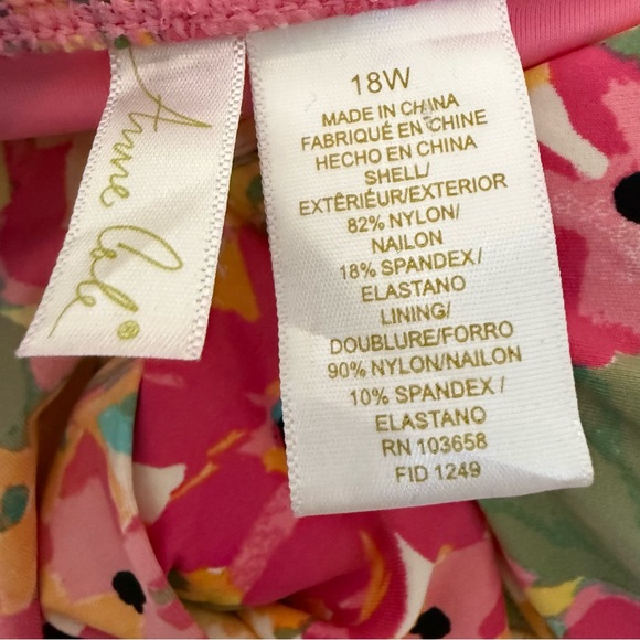 Anne Cole Swimsuit Tankini Size 18W Floral Multicolour Underwire Ruching - Picture 14 of 16